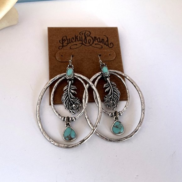 Lucky Brand Rare Vintage Turquoise Drop Earrings - Picture 4 of 6